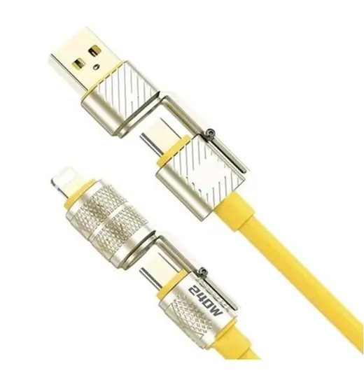 CODEGEN CDG-CNV89 240W 4IN1 USB C - LIGHTNING PD QUICKCHARGE 2MT TELEFON TABLET NOTEBOOK SILIKON METAL HIZLI ŞARJ KABLOSU