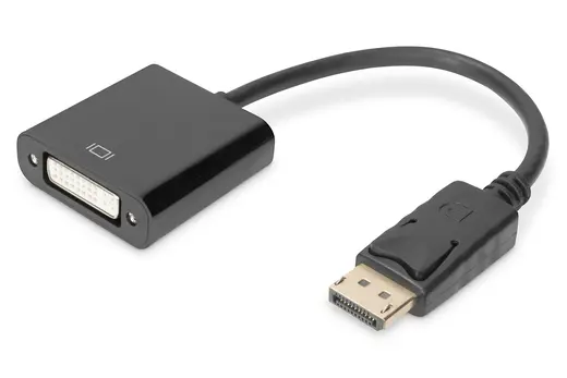DIGITUS AK-340401-001-S DisplayPort (DP) DVI-I Adaptörü, Kablolu, DP Erkek - DVI-I (24+5) Dişi, 0.15 metre