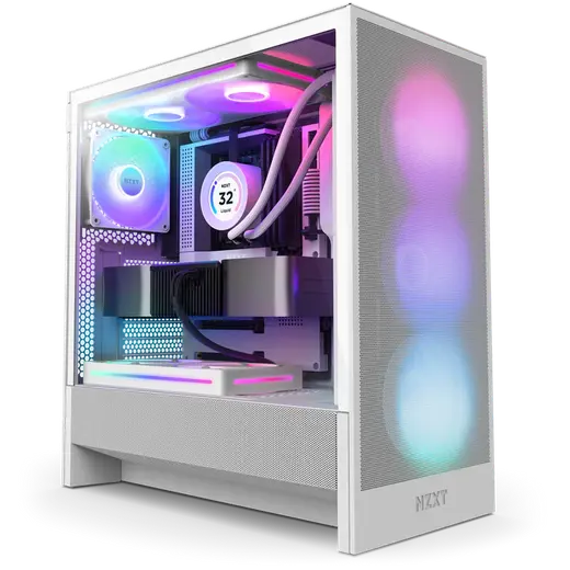NZXT H5 FLOW 2024 RGB CC-H52FW-R1 Gaming Mid-Tower PC Kasası Beyaz görseli 6