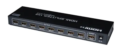 BEEK BS-VSP-HA08UH 4K 8'li HDMI Video Çoklayıcı, 3840 x 2160 piksel çözünürlük, HDCP 2.3, metal şasi, siyah renk alternatif görünüm