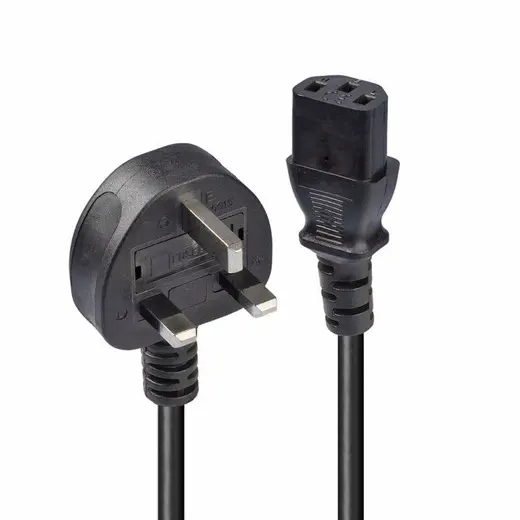 LINDY LIN-30433 UK 3 Pin Fiş - IEC C13 Şebeke Güç Kablosu, 2 metre UK 3 Pin Plug to IEC C13 Mains Power Cable, 2m