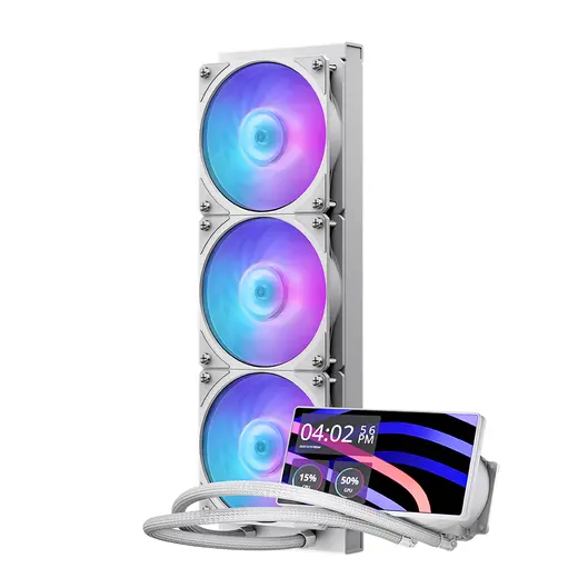 COOLERMASTER 360MM LCD MASTERLIQUID CORE MLW-D36M-A24PA-LW ARGB AM5-1851p Sıvı Soğutmalı İşlemci Fanı Beyaz görseli 4