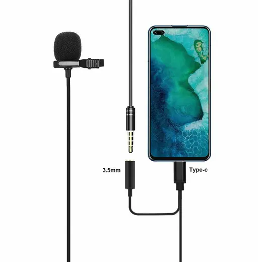 POWERMASTER JH-042-A TYPE-C GİRİŞLİ VE KULAKLIK GİRİŞLİ YOUTUBER YAKA MİKROFONU alternatif görünüm