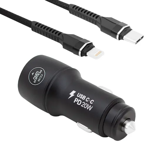 POWERWAY CC35 YENİ NESİL USB-C (IPHONE TO TYPE-C) ARAÇ ŞARJ SETİ (PD18W) alternatif görünüm