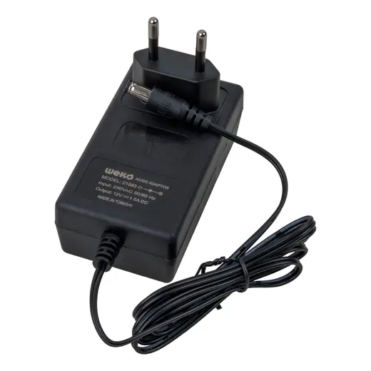 WEKO 12 VOLT - 1.5 AMPER 5.5*2.5 UÇLU YERLİ ÜRETİM PLASTİK KASA PRİZ TİPİ ADAPTÖR görseli 3