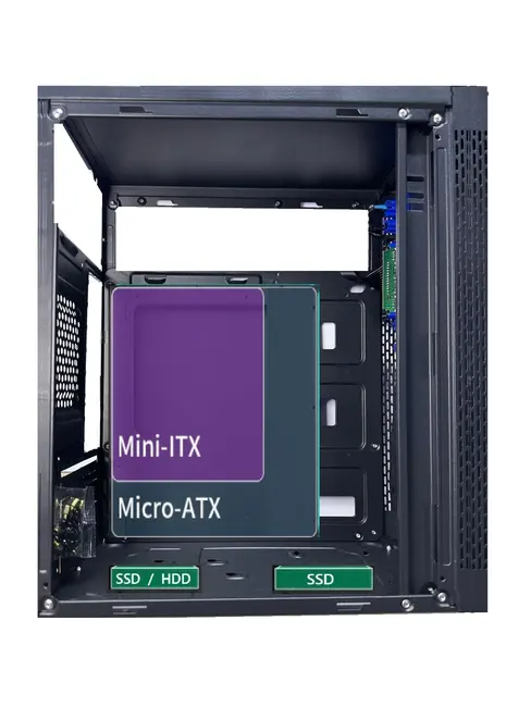 AZTECH 600w TITAN AZT02 Standart Micro-Tower PC Kasası görseli 2
