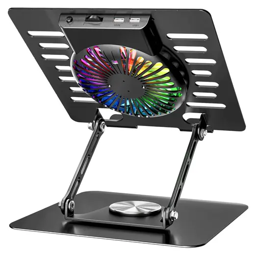 Addison AD-RC36 Steely 360 Derece RGB Fanlı Ayarlanabilir Metal Laptop Stand görseli 7