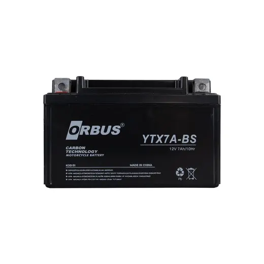 ORBUS YTX7A-BS 12V 7A MOTOSİKLET AKÜSÜ (152 X 88 X 98 MM) (2.5KG) alternatif görünüm