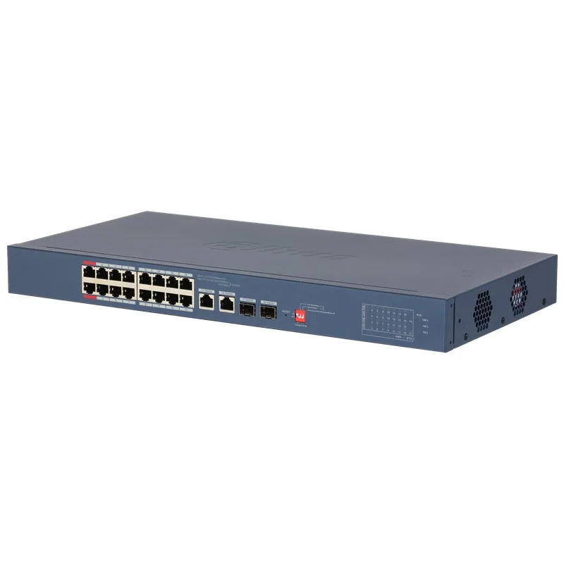 DAHUA CS4218-16ET-240 16 PORT 10/100 + 2X GB RJ45/2X1GB SFP UPLINK CLOUD YÖNETİLEBİLİR 240W POE RACKMOUNT SWITCH