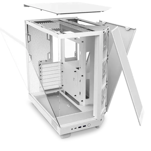 NZXT H6 FLOW RGB CC-H61FW-R1 Gaming Mid-Tower PC Kasası Beyaz görseli 2