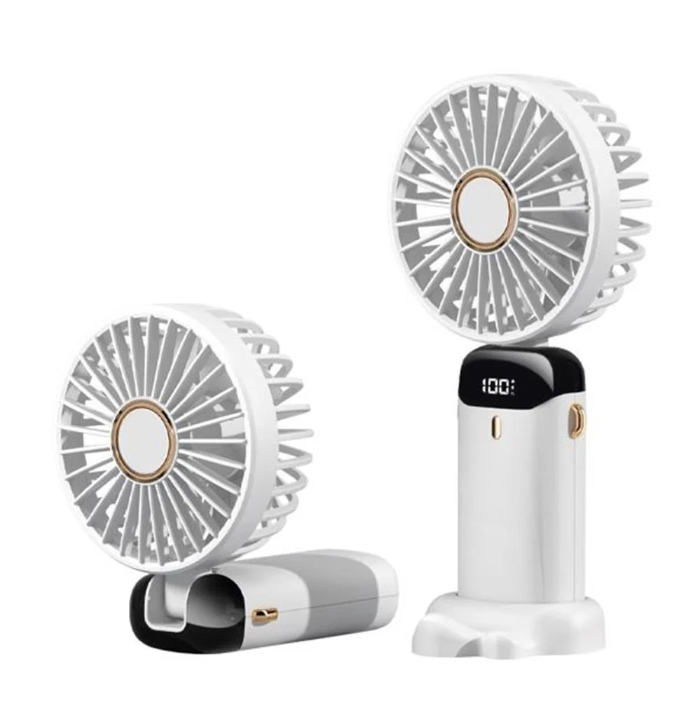 Feny FN-F30 Beyaz Kademeli Ultra Sessiz Led Göstergeli Katlanabilir Şarjlı 1200Mah Mini El Fanı