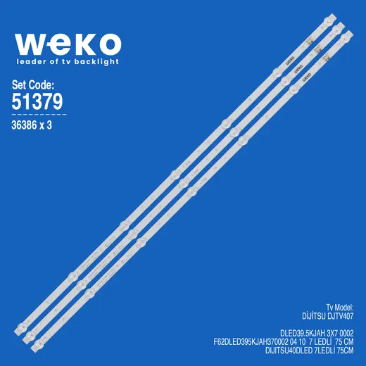 WKSET-6379 36386X3 DLED39.5KJAH 3X7 0002 F62DLED395KJAH370002 04 3 ADET LED BAR