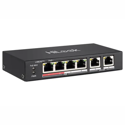 HiLook NS-0106P-35(O-STD) 4Port 10/100 PoE+2x10/100 RJ45 Switch