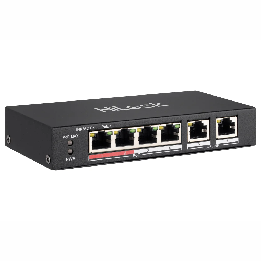 HiLook NS-0106P-35(O-STD) 4Port 10/100 PoE+2x10/100 RJ45 Switch