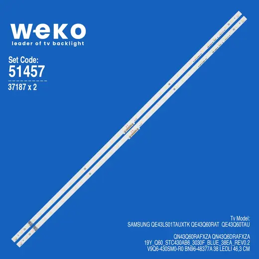 WKSET-6457 37187X2 19Y_Q60_STC430AB6_3030F_BLUE_38EA_REV0.2 2 ADET LED BAR (38LED)