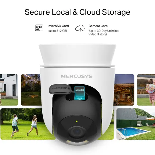 MERCUSYS 2MP PTZ Speed Dome 4MM Kablosuz Pan-Tilt IP Kamera MC500 görseli 3