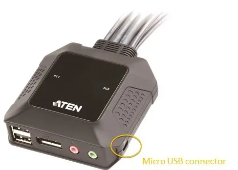 ATEN ATEN-CS22DP 2 PORT USB DISPLAYPORT CABLE KVM SWITCH görseli 8