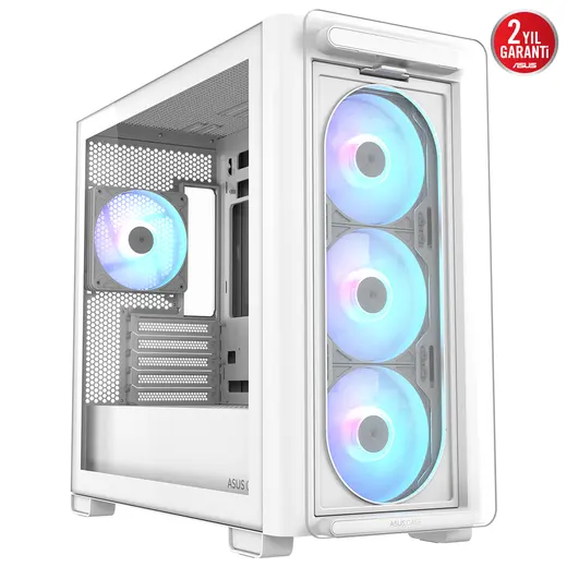 ASUS A23 PLUS TG ARGB WHITE Gaming Mid-Tower PC Kasası Beyaz / 90DC00K3-B19010 görseli 6