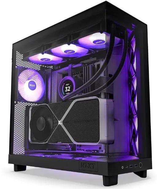 NZXT H6 FLOW CC-H61FB-R1 3-ARGB Fanlı Gaming Mid-Tower PC Kasası görseli 6