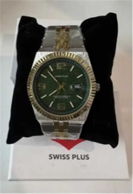 Swiss Plus Man Watch Premium Seri Model-3 ST3450AGS Green-Gold(Kol Saati)