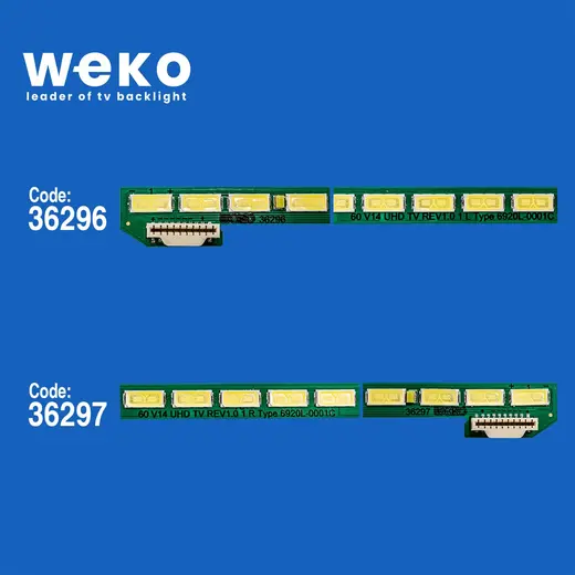 WKSET-5394 36296X1 36297X1 60 V14 UHD TV REV1.0 2 ADET LED BAR (78LED) alternatif görünüm
