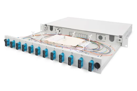 DIGITUS DN-96200-QL Sürgülü Boş Fiber Optik Sonlandırma Kutusu, Kilit Mekanizmalı, 1U, Ön Panel Haricen Temin Edilir görseli 4