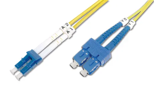 DIGITUS DK-2932-02 LC-SC Fiber Optik Patch Kablo, 2 metre, Singlemode, Duplex, 09/125