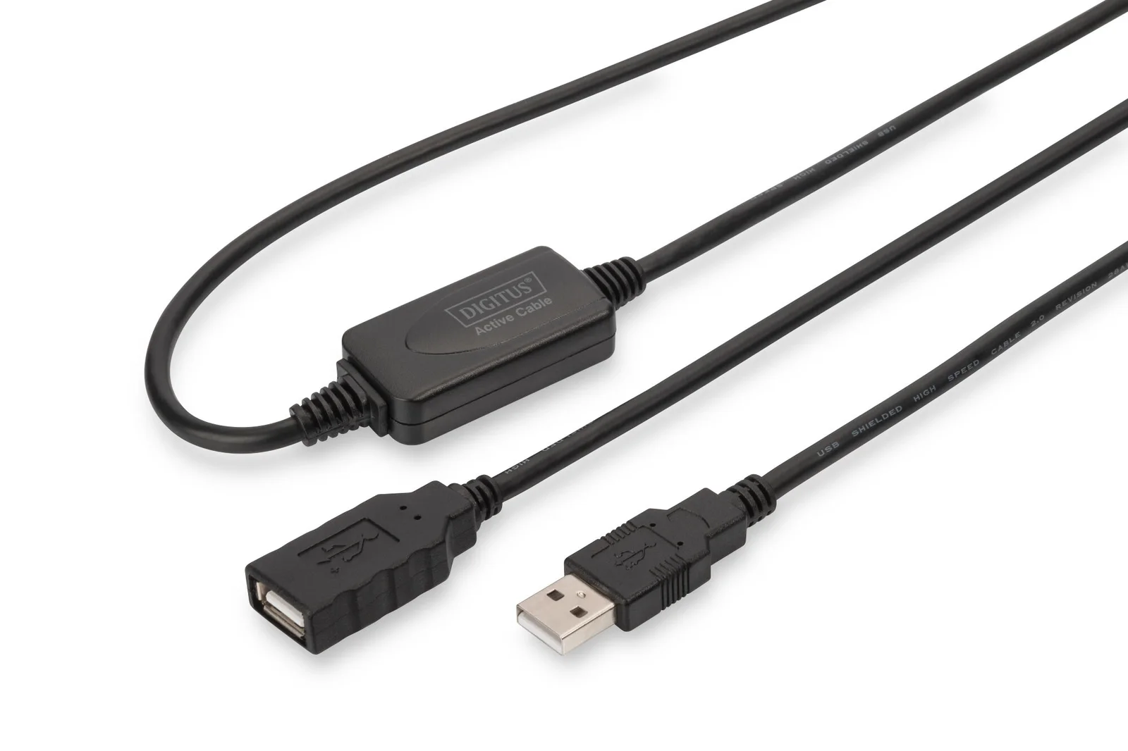 DIGITUS DA-73101 USB 2.0 Repeater / Uzatma Kablosu, USB A erkek / A dişi, 15 metre