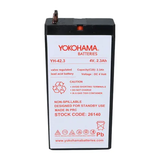 YOKOHAMA YH-42.3 4 VOLT - 2.3 AMPER KURU AKÜ (50 X 100 X 22 MM) görseli 3