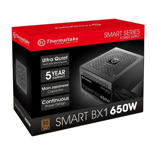 THERMALTAKE 650W 80+ SMART BX1 PS-SPD-0650NNSABE-1 Power Supply görseli 2