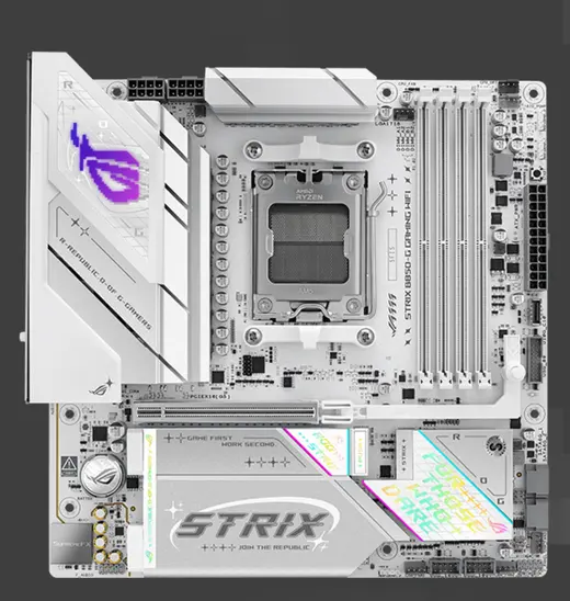 ASUS ROG STRIX B850-G GAMING WIFI7 DDR5 HDMI DP PCIE 5.0 AM5 mATX BEYAZ görseli 1