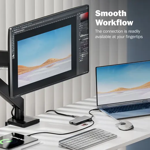 DIGITUS DA-70914 USB-C Docking Station, 7-port, 1 x HDMI 3 x USB 3.2 Gen 2, 1 x RJ45, 1 x SD,1 x MicroSD, 1 x PD görseli 7