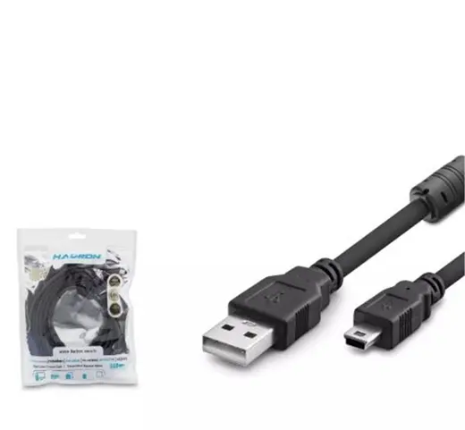 Hadron Hdx7520 Usb Mini V3-5Pin To Usb Kablo 5M Siyah