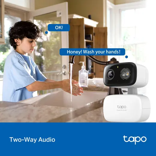 TP-LINK 3MP 4MM WIFI Kablosuz Pan/Tilt İç-Dış Mekan IP Kamera TAPO C216 görseli 3