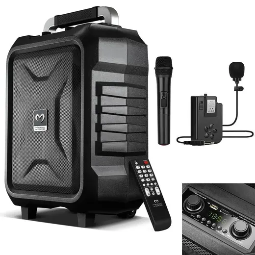 MAGICVOICE MV-2015 VHF EL+YAKA MİKROFONLU USB+SD+BT SEYYAR ANFİ alternatif görünüm