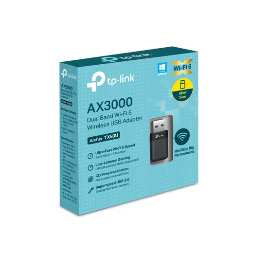 TP-Link Archer TX50U AX3000 Wi-Fi 6 Dual Band Adaptör görseli 3
