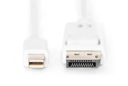DIGITUS AK-340102-020-W DisplayPort bağlantı kablosu, mini DP - DP St/St, 2.0m, kilitli, DP 1.1a uyumlu, beyaz alternatif görünüm