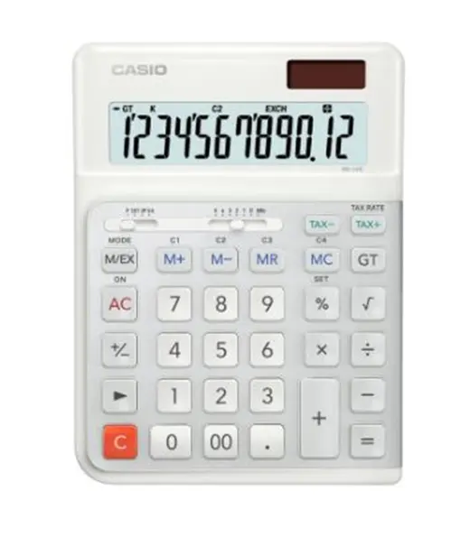 Casio DE-12E-WE Beyaz 12 Hane Masa Üstü Ergonomik Tuşlu Hesap Makinesi alternatif görünüm