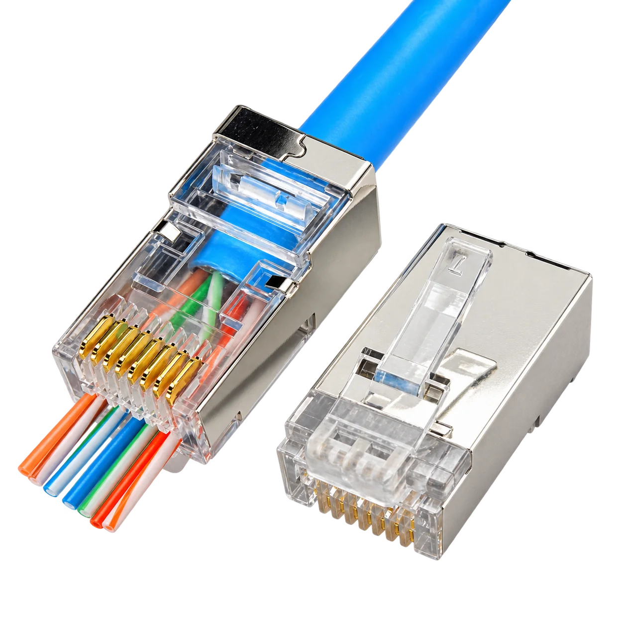 RJ45 CAT6 METAL YENİ NESİL DELİKLİ EZ JACK KONNEKTÖR 100LÜ PAKET