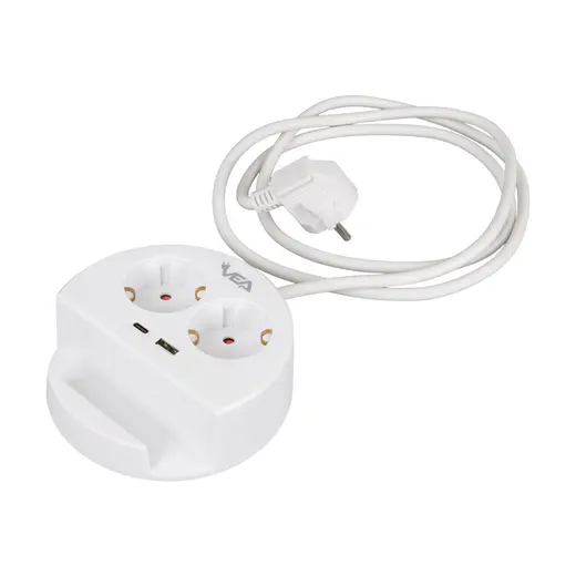 VEA VE- G1102C 2Lİ USB + TYPE-C GİRİŞLİ TELEFON STANDLI 1.5 METRE GRUP PRİZ görseli 5