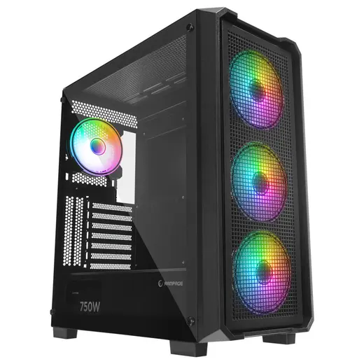 Rampage X-CHAIN Temper Camlı 750W(Peak) 80Plus Bronze 4 Adet RGB Fanlı Kasa
