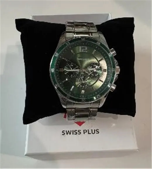 Swiss Plus Man Watch Basic Seri Model-2 ST3516AGS Green-Silver(Kol Saati)