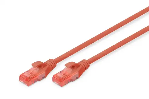 DIGITUS 1metre CAT6 Utp DK-1617-010/R Kırmızı Patch Kablo (10'lu Paket) görseli 3