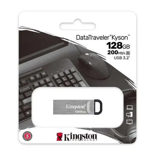 Kingston DTKN-128GB 128GB DataTraveler Kyson 200MB-s Metal USB 3.2 Gen 1 Flash Bellek alternatif görünüm