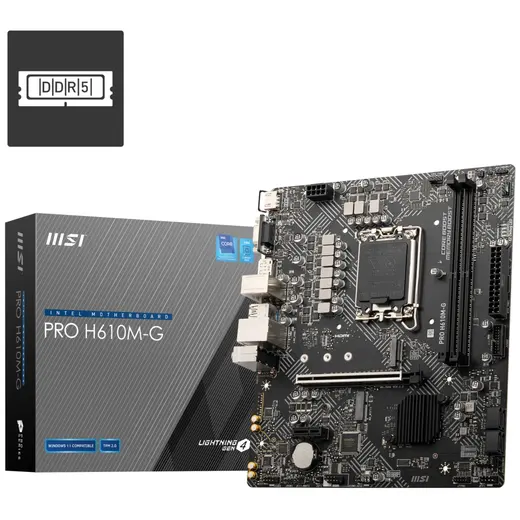 MSI PRO H610M-G DDR5 RGB SOKET 1700 5600(OC)