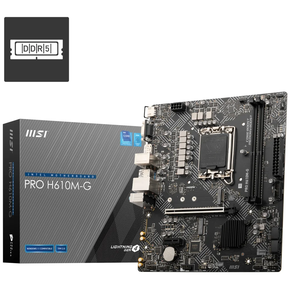 MSI PRO H610M-G DDR5 RGB SOKET 1700 5600(OC)