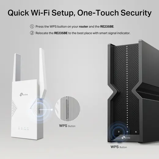 TP-LINK RE235BE WIFI7 BE3600 Çift Bant Menzil Genişletici Priz Tip görseli 5