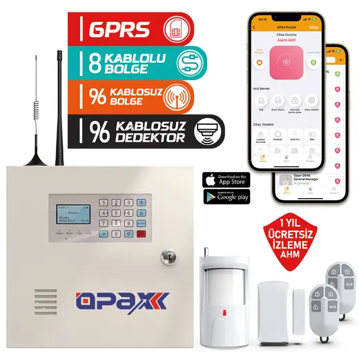 OPAX-2646 Kablolu ve Kablosuz GPRS/GSM Alarm Paneli