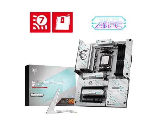 MSI B850 GAMING PLUS WIFI7 PZ DDR5 HDMI-DP TYPEC PCIE 5.0 AM5 ATX görseli 1