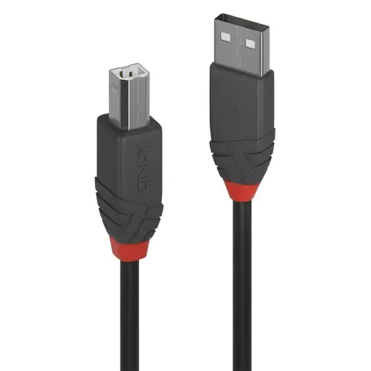 LINDY LIN-36674 3m USB 2.0 Type A to B Cable, Anthra Line